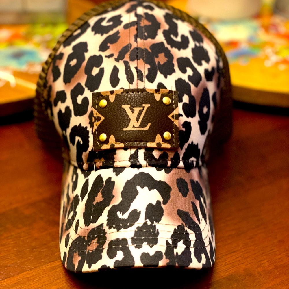 Designer Inspired cheetah print ball cap NWOT